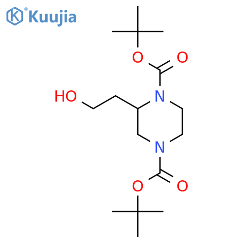 (S)-Di-tert-Butyl 2-(2-hydroxyethyl)-piperazine-1,4-dicarboxylate structure