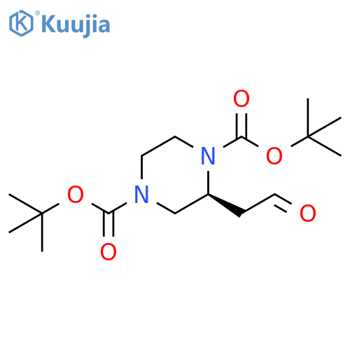 1,4-Piperazinedicarboxylic acid, 2-(2-oxoethyl)-, bis(1,1-dimethylethyl)ester, (2S)- structure