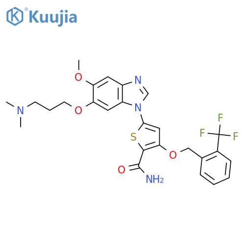 2-Thiophenecarboxamide,5-[6-[3-(dimethylamino)propoxy]-5-methoxy-1H-benzimidazol-1-yl]-3-[[2-(trifluoromethyl)phenyl]methoxy]- structure