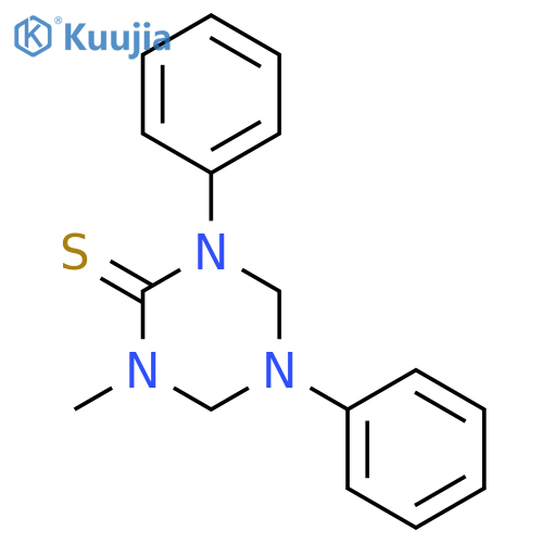 1,3,5-TRIAZINE-2(1H)-THIONE, TETRAHYDRO-1-METHYL-3,5-DIPHENYL- structure