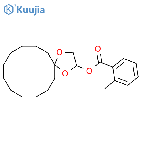 BENZOIC ACID, 2-METHYL-, 1,4-DIOXASPIRO[4.11]HEXADEC-2-YL ESTER structure