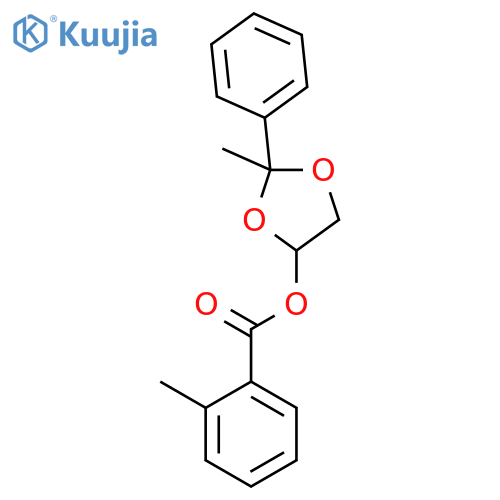 Benzoic acid, 2-methyl-, 2-methyl-2-phenyl-1,3-dioxolan-4-yl ester structure