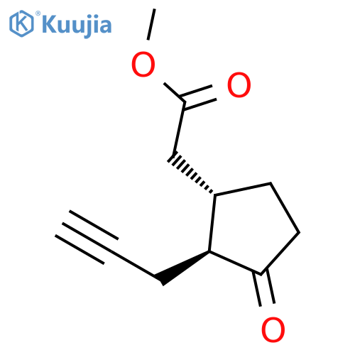 Cyclopentaneacetic acid, 3-oxo-2-(2-propynyl)-, methyl ester, trans- structure