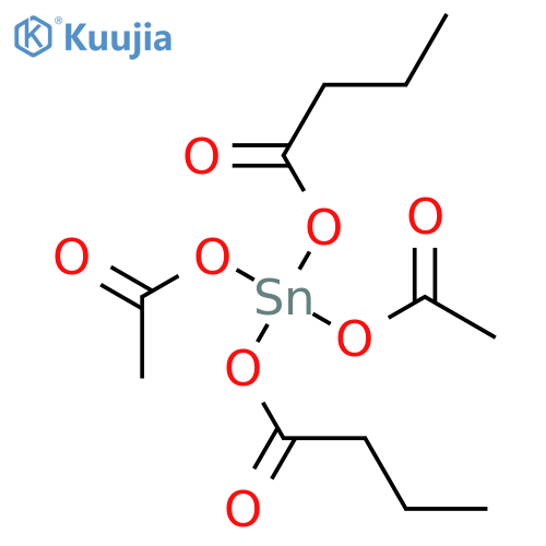 Stannane, bis(acetyloxy)bis(1-oxobutoxy)- structure