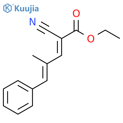 2,4-Pentadienoic acid, 2-cyano-4-methyl-5-phenyl-, ethyl ester, (E,E)- structure