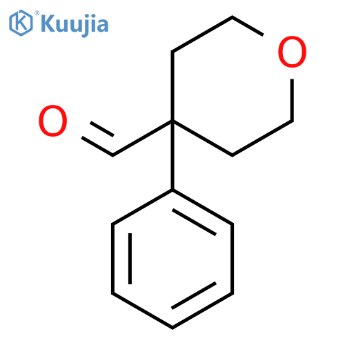 Tetrahydro-4-phenyl-2H-pyran-4-carboxaldehyde structure
