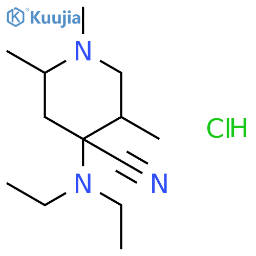 4-PIPERIDINECARBONITRILE, 4-(DIETHYLAMINO)-1,2,5-TRIMETHYL-, HYDROCHLORIDE structure