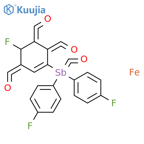IRON, TETRACARBONYL[TRIS(4-FLUOROPHENYL)STIBINE]- structure