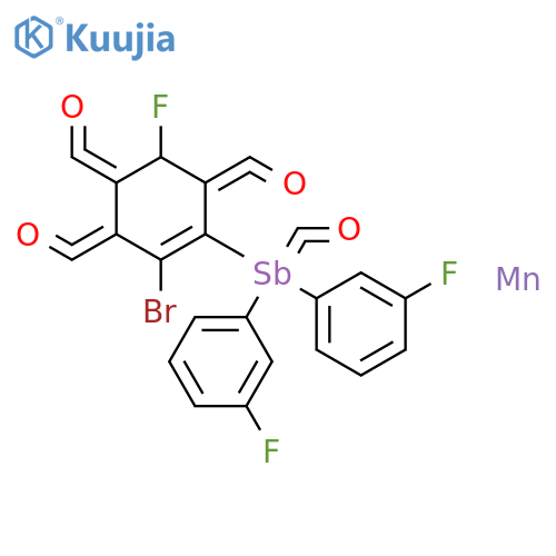 MANGANESE, BROMOTETRACARBONYL[TRIS(3-FLUOROPHENYL)STIBINE]- structure