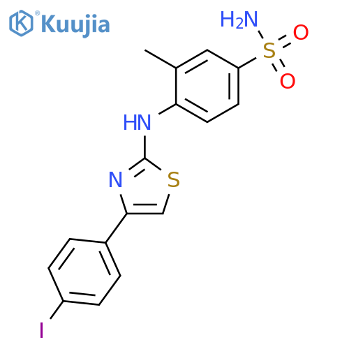 Benzenesulfonamide, 4-[[4-(4-iodophenyl)-2-thiazolyl]amino]-3-methyl- structure