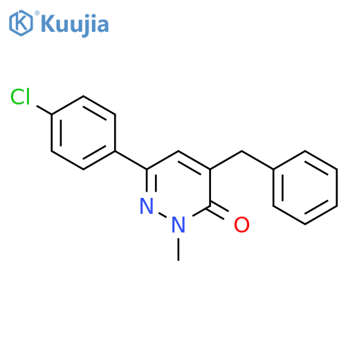 3(2H)-PYRIDAZINONE, 6-(4-CHLOROPHENYL)-2-METHYL-4-(PHENYLMETHYL)- structure
