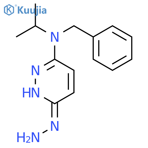 3(2H)-PYRIDAZINONE, 6-[(1-METHYLETHYL)(PHENYLMETHYL)AMINO]-, HYDRAZONE structure