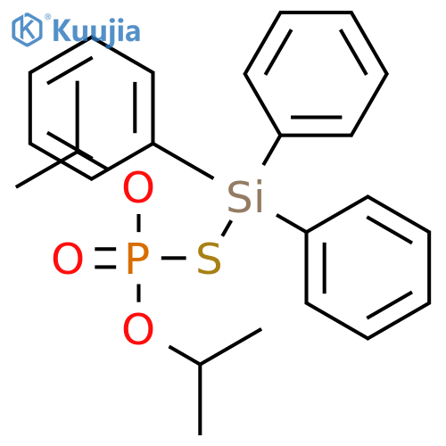 Phosphorothioic acid, O,O-bis(1-methylethyl) S-(triphenylsilyl) ester structure