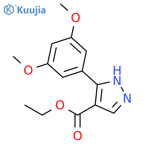 1H-Pyrazole-4-carboxylic acid, 3-(3,5-dimethoxyphenyl)-, ethyl ester structure