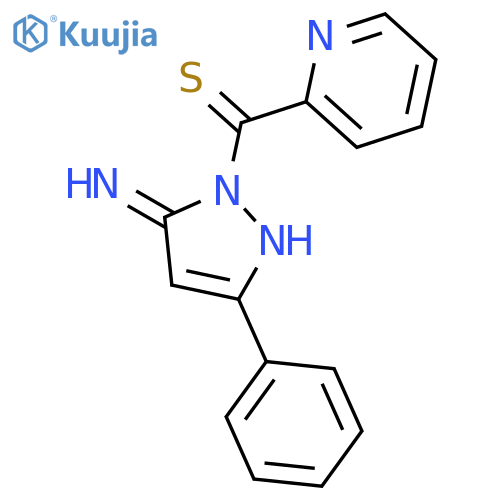 3H-PYRAZOL-3-IMINE, 1,2-DIHYDRO-5-PHENYL-2-(2-PYRIDINYLTHIOXOMETHYL)- structure