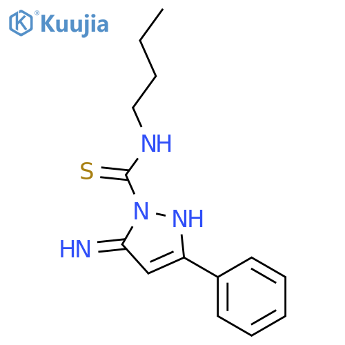 1H-PYRAZOLE-1-CARBOTHIOAMIDE, N-BUTYL-2,5-DIHYDRO-5-IMINO-3-PHENYL- structure