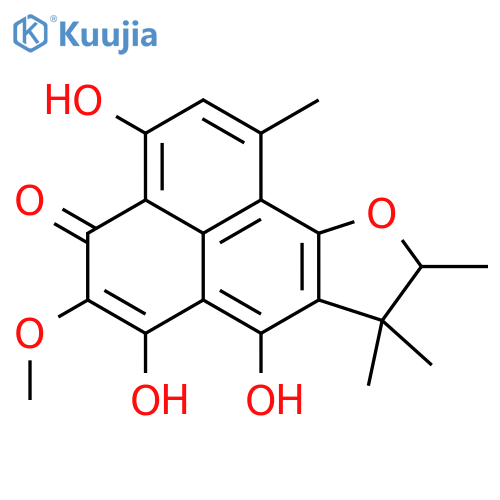 4H-Phenaleno(1,2-b)furan-4-one, 8,9-dihydro-3,6,7-trihydroxy-5-methoxy-1,8,8,9-tetramethyl- structure