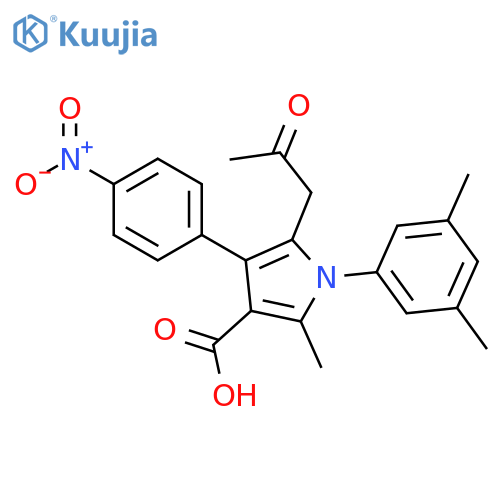 1H-Pyrrole-3-carboxylic acid,1-(3,5-dimethylphenyl)-2-methyl-4-(4-nitrophenyl)-5-(2-oxopropyl)- structure