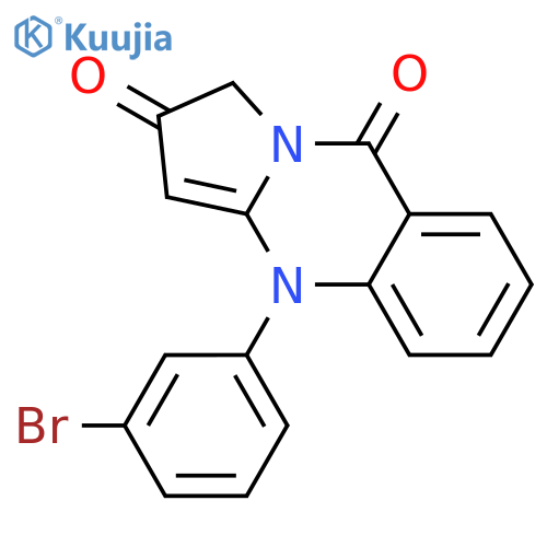 PYRROLO[2,1-B]QUINAZOLINE-2,9(1H,4H)-DIONE, 4-(3-BROMOPHENYL)- structure