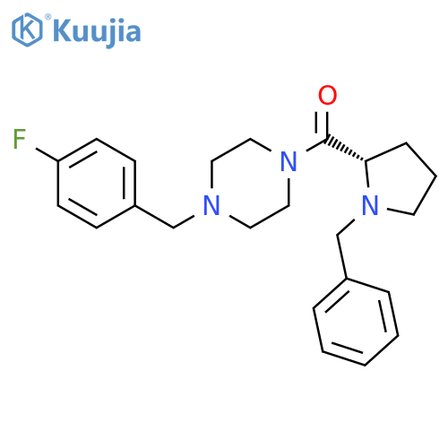 Piperazine,1-[(4-fluorophenyl)methyl]-4-[[(2S)-1-(phenylmethyl)-2-pyrrolidinyl]carbonyl]- structure
