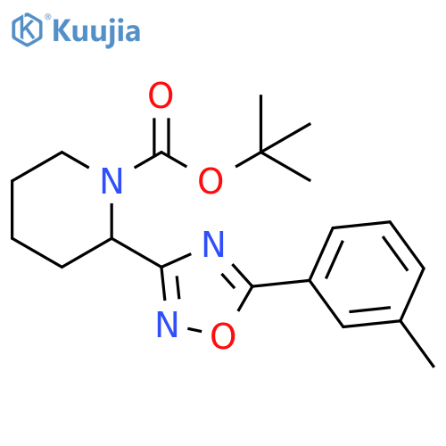 1-Piperidinecarboxylic acid,2-[5-(3-methylphenyl)-1,2,4-oxadiazol-3-yl]-, 1,1-dimethylethyl ester structure