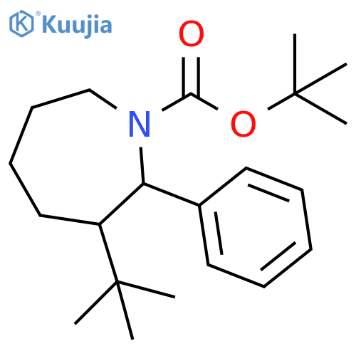 1H-Azepine-1-carboxylic acid,3-(1,1-dimethylethyl)hexahydro-2-phenyl-, 1,1-dimethylethyl ester structure