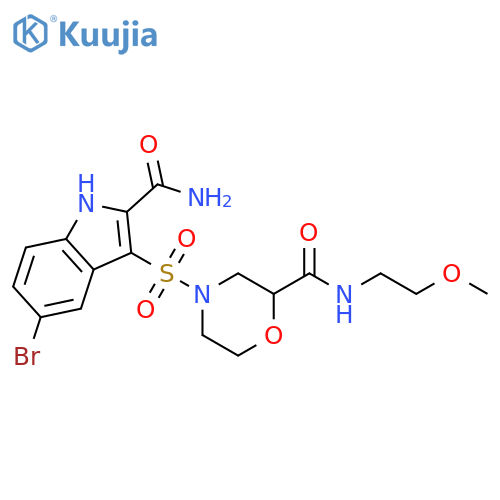 1H-Indole-2-carboxamide,5-bromo-3-[[2-[[(2-methoxyethyl)amino]carbonyl]-4-morpholinyl]sulfonyl]- structure