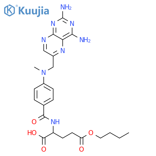 5-butoxy-2-[(4-{[(2,4-diaminopteridin-6-yl)methyl](methyl)amino}benzoyl)amino]-5-oxopentanoic acid (non-preferred name) structure