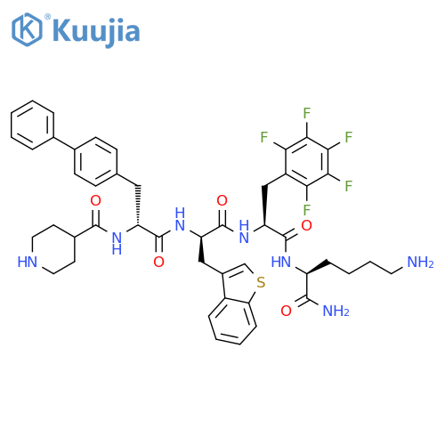L-Lysinamide,3-[1,1'-biphenyl]-4-yl-N-(4-piperidinylcarbonyl)-D-alanyl-3-benzo[b]thien-3-yl-D-alanyl-2,3,4,5,6-pentafluoro-L-phenylalanyl- structure