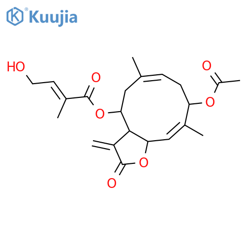 [(3aR,4R,6Z,9S,10Z,11aR)-9-acetyloxy-6,10-dimethyl-3-methylidene-2-oxo-3a,4,5,8,9,11a-hexahydrocyclodeca[b]furan-4-yl] (E)-4-hydroxy-2-methylbut-2-enoate structure