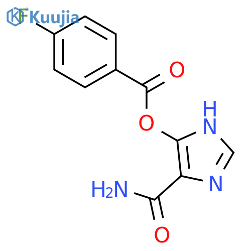 Benzoic acid, 4-fluoro-, 5-(aminocarbonyl)-1H-imidazol-4-yl ester structure
