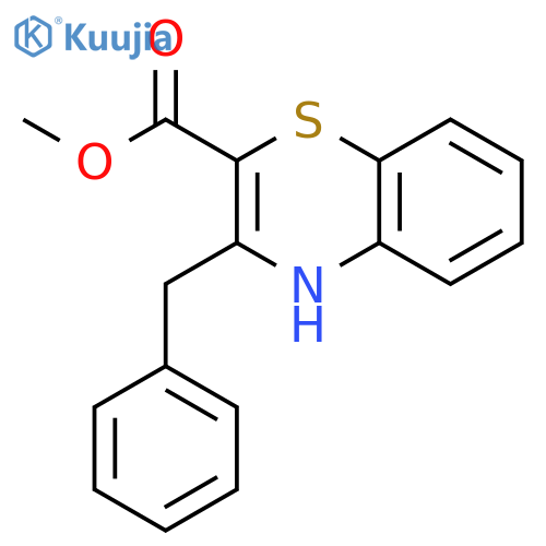 4H-1,4-Benzothiazine-2-carboxylic acid, 3-(phenylmethyl)-, methyl ester structure