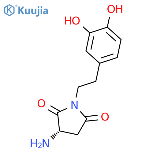 2,5-PYRROLIDINEDIONE, 3-AMINO-1-[2-(3,4-DIHYDROXYPHENYL)ETHYL]-, (S)- structure