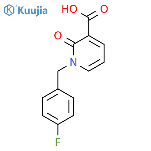 1-(4-fluorophenyl)methyl-2-oxo-1,2-dihydropyridine-3-carboxylic acid structure