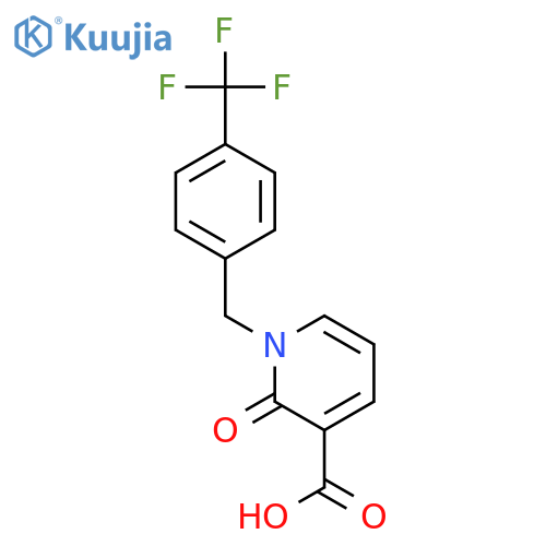 2-oxo-1-{4-(trifluoromethyl)phenylmethyl}-1,2-dihydropyridine-3-carboxylic acid structure