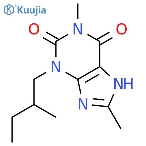 1,8-dimethyl-3-(2-methylbutyl)-7h-purine-2,6-dione structure