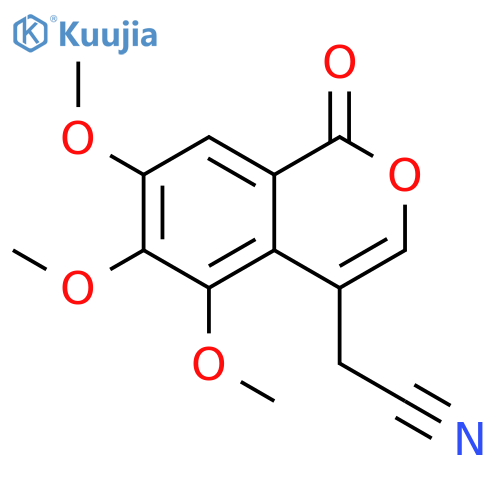 (5,6,7-Trimethoxy-1-oxo-1H-2-benzopyran-4-yl)acetonitrile structure