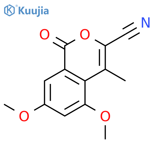 1H-2-Benzopyran-3-carbonitrile, 5,7-dimethoxy-4-methyl-1-oxo- structure