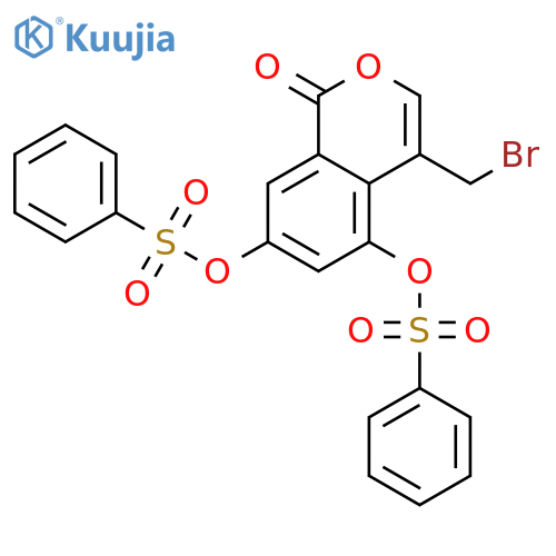 1H-2-Benzopyran-1-one, 4-(bromomethyl)-5,7-bis[(phenylsulfonyl)oxy]- structure