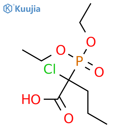 Pentanoic acid, 2-chloro-2-(diethoxyphosphinyl)- structure