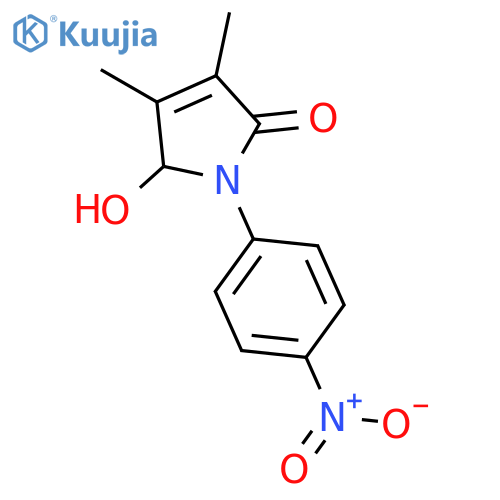 2H-PYRROL-2-ONE, 1,5-DIHYDRO-5-HYDROXY-3,4-DIMETHYL-1-(4-NITROPHENYL)- structure