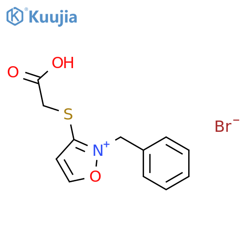 ISOXAZOLIUM, 3-[(CARBOXYMETHYL)THIO]-2-(PHENYLMETHYL)-, BROMIDE structure