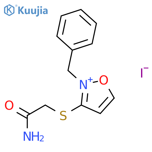 ISOXAZOLIUM, 3-[(2-AMINO-2-OXOETHYL)THIO]-2-(PHENYLMETHYL)-, IODIDE structure