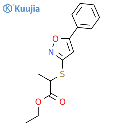 Propanoic acid, 2-[(5-phenyl-3-isoxazolyl)thio]-, ethyl ester structure