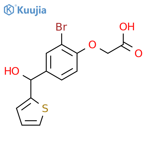 Acetic acid, [2-bromo-4-(hydroxy-2-thienylmethyl)phenoxy]- structure