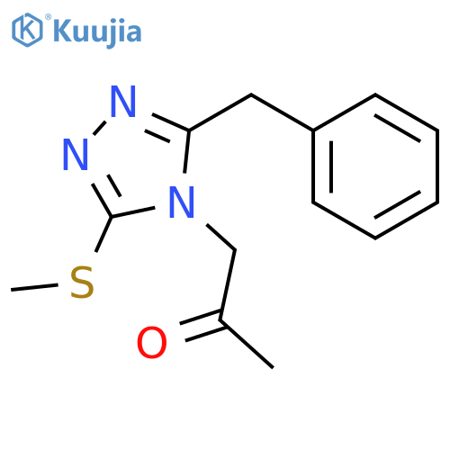 2-Propanone, 1-[3-(methylthio)-5-(phenylmethyl)-4H-1,2,4-triazol-4-yl]- structure