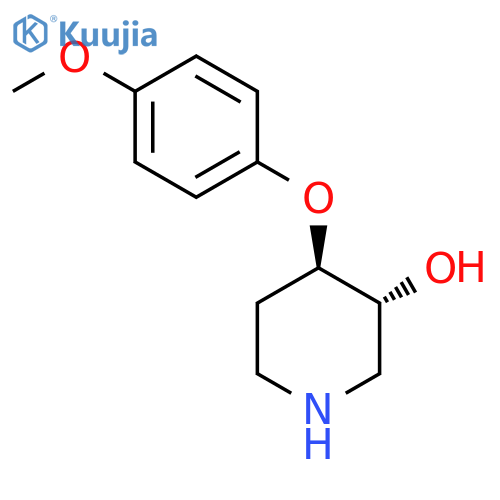 3-PIPERIDINOL, 4-(4-METHOXYPHENOXY)-, TRANS- structure