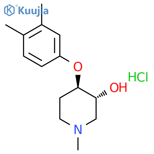 3-Piperidinol, 4-(3,4-dimethylphenoxy)-1-methyl-, hydrochloride, trans- structure