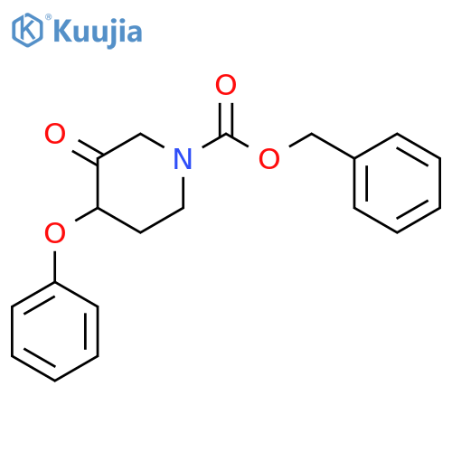 1-PIPERIDINECARBOXYLIC ACID, 3-OXO-4-PHENOXY-, PHENYLMETHYL ESTER structure