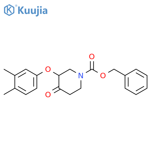 1-Piperidinecarboxylic acid, 3-(3,4-dimethylphenoxy)-4-oxo-, phenylmethyl ester structure